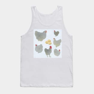 Blue Orpington Chicken Pattern Tank Top